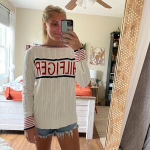 Tommy Hilfiger Cable Knit Boat Neck Sweater Size S